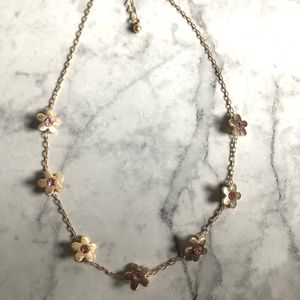 Pink & Good flower necklace